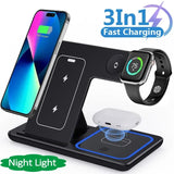 LED Fast Wireless Charger Stand Foldable Charging Station