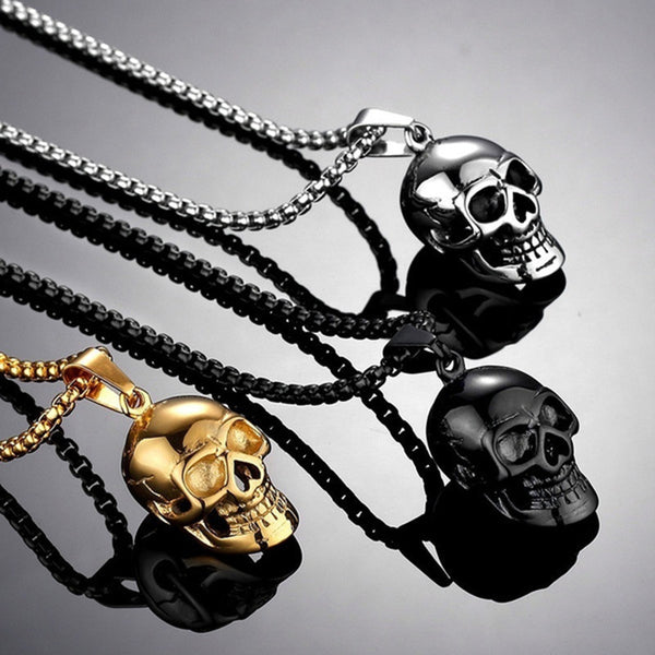 Punk Titanium Halloween Skull Necklace