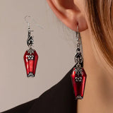 Halloween Retro Red Bat & Spider Earrings