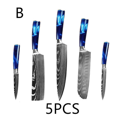 Kitchen Multi-purpose Resin Handle Knife Set