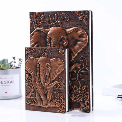 Creative PU Embossed Retro Elephant Notebook