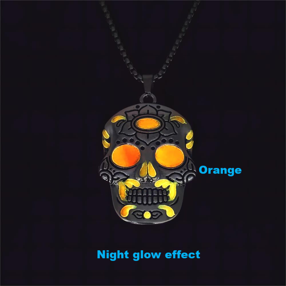 Day of the Dead Luminous Skull Necklace