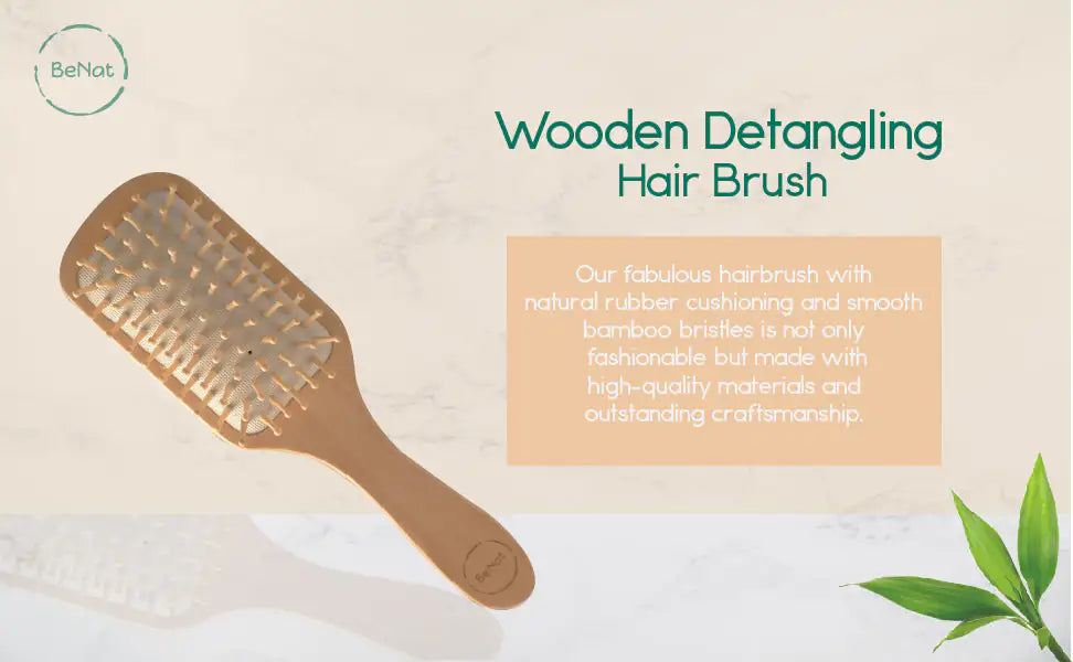 All Natural Wooden Detangling Hair Brush - JDrop.Shop