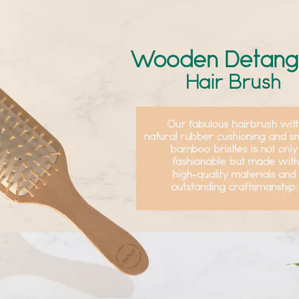 All Natural Wooden Detangling Hair Brush - JDrop.Shop