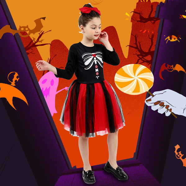 Halloween Girl's Skeleton Dress Costume