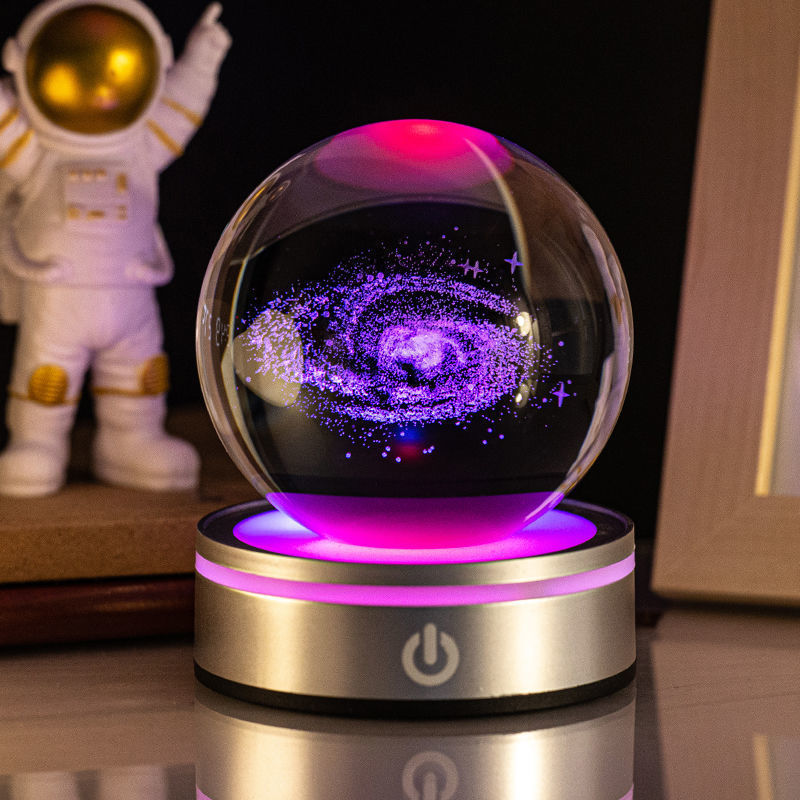 Creative 3D Luminous Crystal Ball Colorful Gradient Small Night Lamp Home Decorations