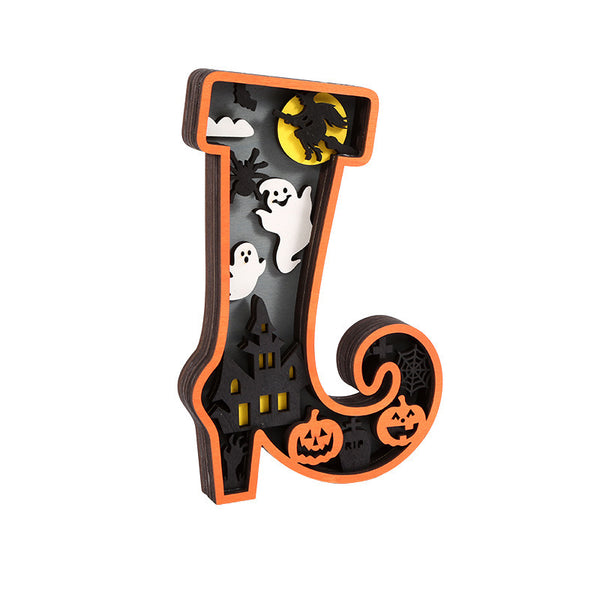 Halloween Ghost LED Wooden Decoration