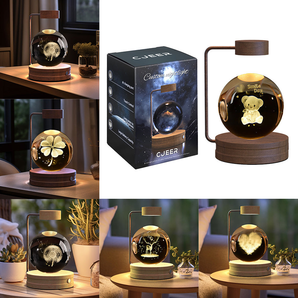 Crystal Ball Indoor Night Light USB Power