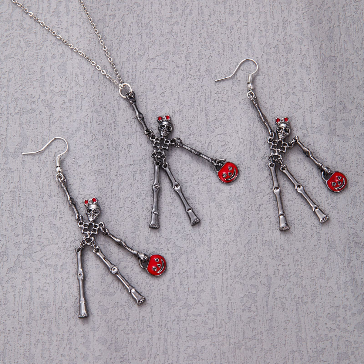 3-Piece Halloween Skeleton Jewelry Set