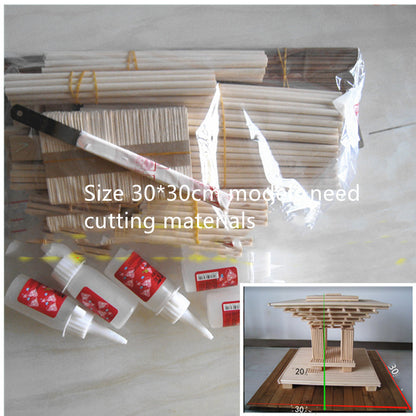 Round Wooden Sticks Handmade Model Material Set