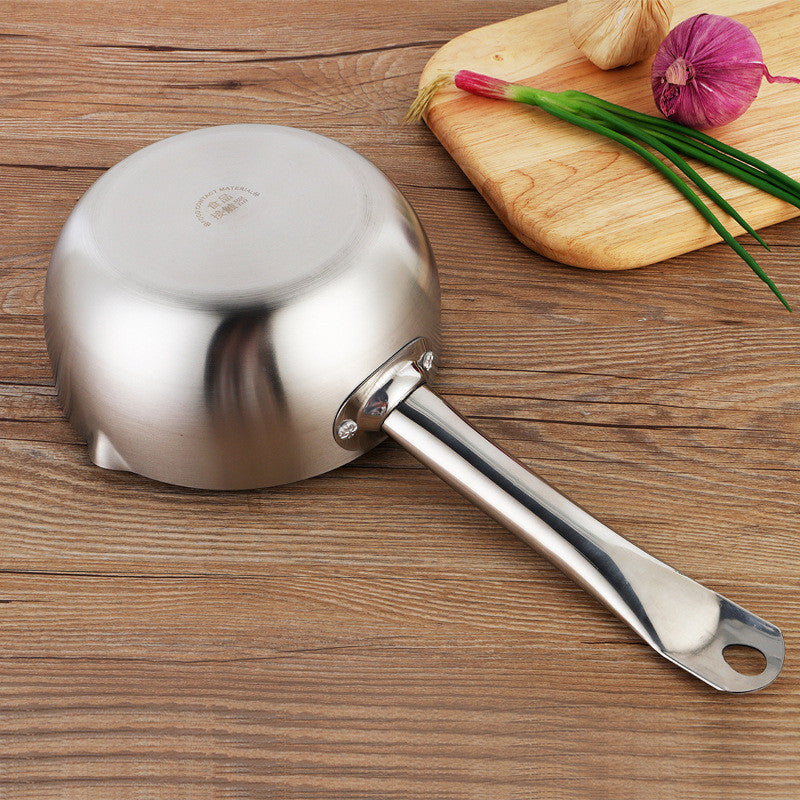 Snow Flat Pot Stainless Steel Nonstick Integrated Food Small Milk Pot