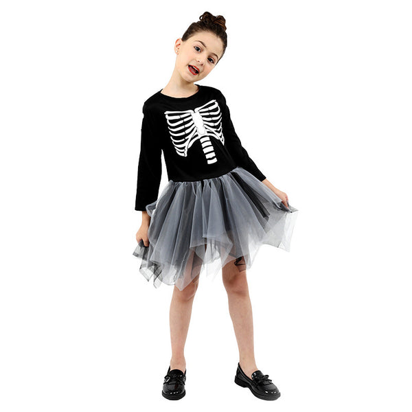 Halloween Girl's Skeleton Dress Costume