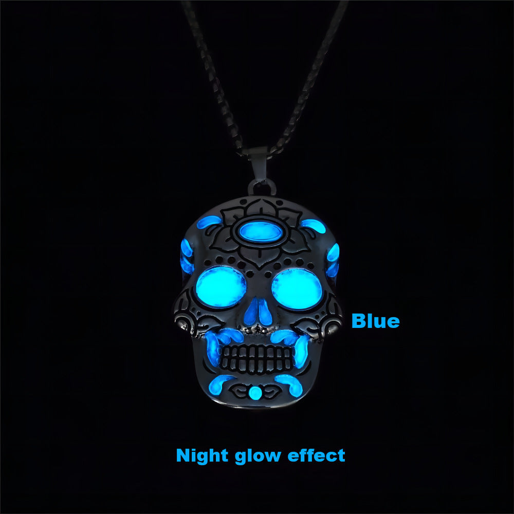 Day of the Dead Luminous Skull Necklace