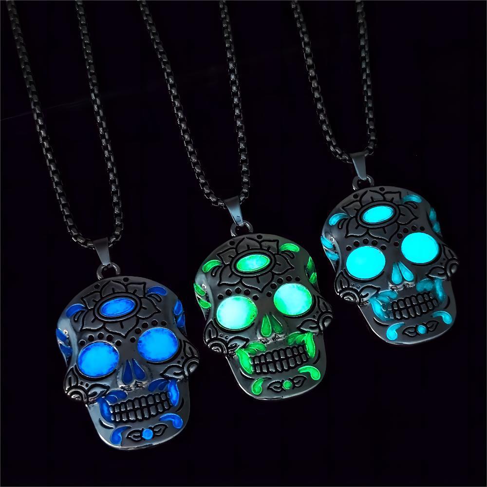 Day of the Dead Luminous Skull Necklace