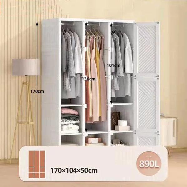 Sturdy No-Assembly Wardrobe: Thickened, Durable Design