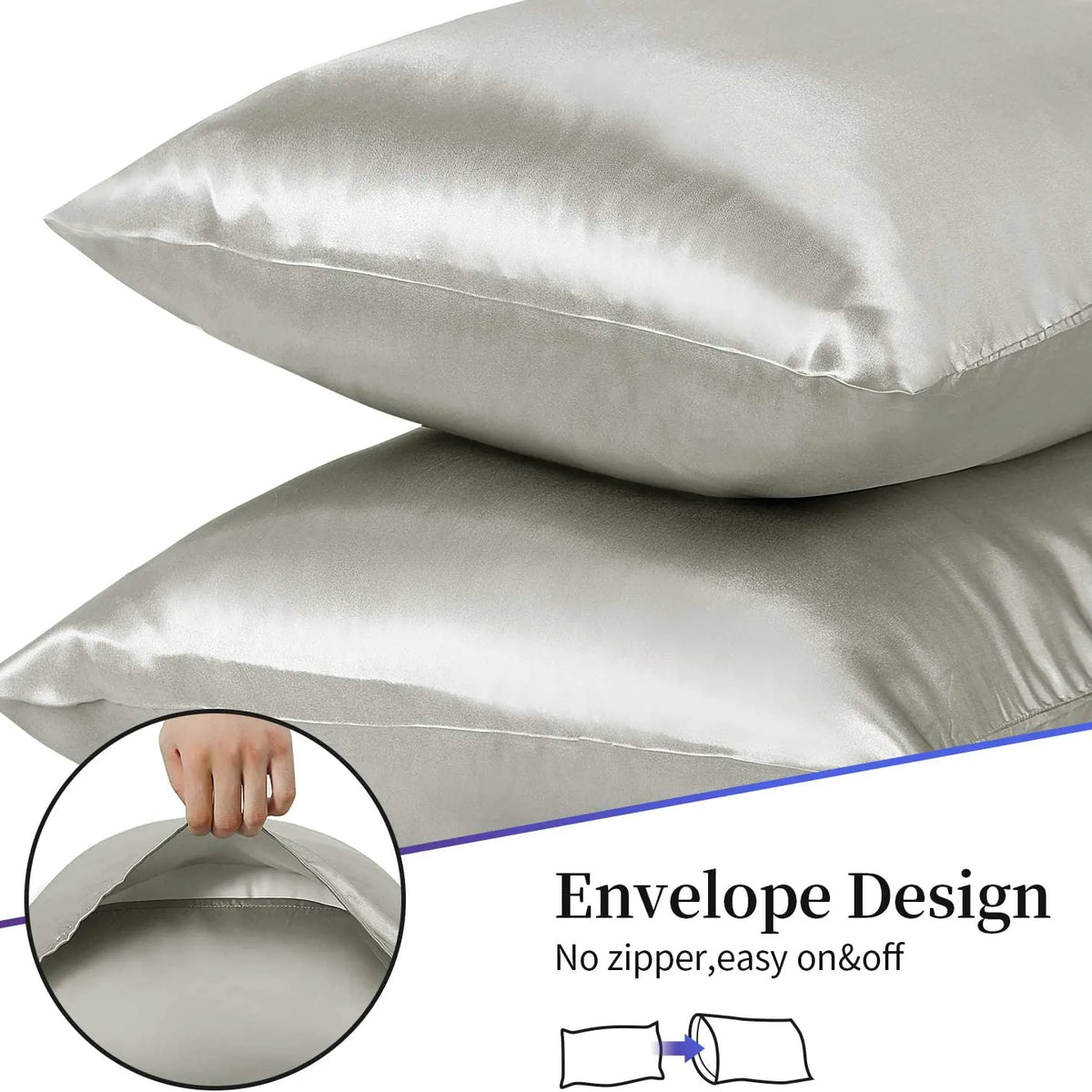 Beauty Sleep Satin Pillowcases 2/Pack