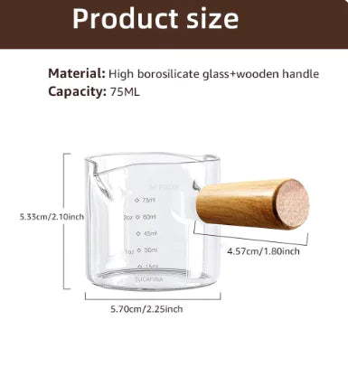 75ml Heat-Resisting Glass Espresso Measuring Cup