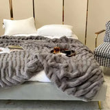 Luxury Faux Rabbit Fur Winter Blanket